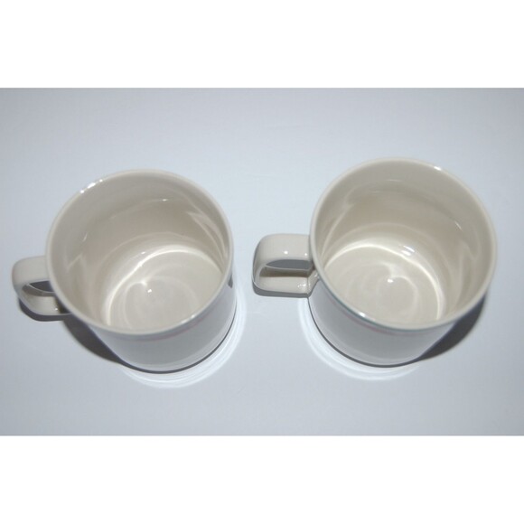 2 Royal Seasons Stoneware Snowmen Coffee Mug Cup Yellow Dot Retired Winter Theme - Picture 3 of 5